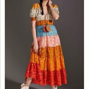 NWT Anthropologie “Tiered & True” Maxi Dress